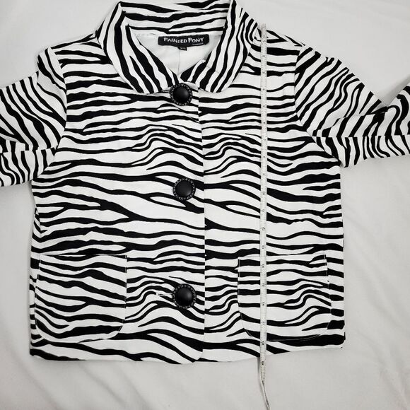 NEW VINTAGE 90s Painted Pony zebra print button up crop jacket XS - Picture 10 of 10
